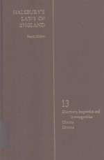 HALSBURY'S LAWS <em>OF</em> ENGLAND <em>VOLUME</em> 13