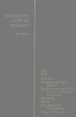 HALSBURY'S LAWS <em>OF</em> ENGLAND VOLUME 18