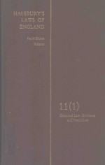 HALSBURY'S LAWS <em>OF</em> ENGLAND <em>VOLUME</em> 11(1)