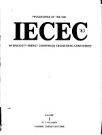 18TH INTERSOCIETY ENERGY CONVERSION <em>ENGINEERING</em> CONFERENCE  VOLUME 1  THERMAL ENERGY SYSTEMS