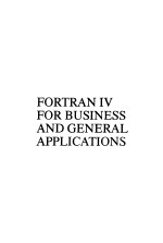 FORTRAN IV FOR BUSINESS <em>AND</em> GENERAL <em>APPLICATIONS</em>
