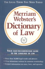 MERRI<em>A</em>M WEBSTER'S DICTION<em>A</em>RY <em>OF</em> L<em>A</em>W