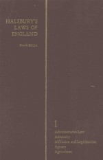 HALSBURY'S LAWS <em>OF</em> ENGLAND <em>VOLUME</em> I
