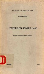 PAPERS <em>ON</em> SOVIET LAW