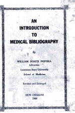 <em>An</em> <em>Introduction</em> <em>to</em> Medical Bibliography