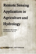 REMOTE SENS<em>IN</em>G APPLICATION <em>IN</em> AGRICULTURE AND HYDROLOGY