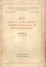 ATTI DEL VI CONGRESSO INTERNAZIIONALE DI MICROBIOLOGIA VOLUME IV