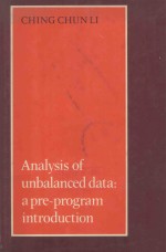 <em>ANALYSIS</em> <em>OF</em> UNBALANCED DATA A PRE PROGRAM INTRODUCTION