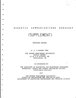 ACOUSTIC COMMUNICATIONS <em>WORKSHOP</em> (SUPPLEMENT)