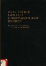 REAL ESTATE LAW FOR HO<em>M</em>EOWNER AND BROKER