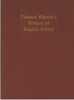 <em>THOMAS</em> WARTON'S HISTORY OF ENGLISH POETRY  VOLUME 1
