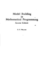 MODEL BUILD<em>IN</em>G <em>IN</em> MATHEMATICAL PROGRAMM<em>IN</em>G  SECOND EDITION