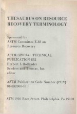 THESAURUS <em>ON</em> RESOURCE RECOVERY TERMINOLOGY