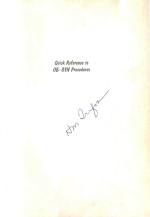 QUICK <em>REFERENCE</em> <em>TO</em> OB-GYN PROCEDURE<em>S</em>