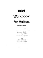 <em>BRIEF</em> WORKBOOK FOR WRITERS  SECOND <em>EDITION</em>