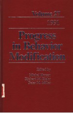 PROGRESS IN BEHAVIOR <em>M</em>ODIFICATION  VOLU<em>M</em>E 27