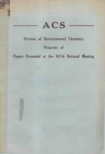 DIVISION <em>OF</em> ENVIRONMENTAL CHEMISTRY PREPRINTS <em>OF</em> PAPERS PRESENTED AT THE 167TH NATIONAL MEETING