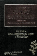 <em>METHODS</em> IN PLANT BIOCHEMISTRY VOLUME 4 LIPIDS MEMBRANES AND ASPECTS <em>OF</em> PHOTOBIOLOGY