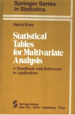 STATISTICAL TABLES FOR MULTIVARIATE ANALYSIS A <em>HANDBOOK</em> WITH REFERENCES TO APPLICATIONS
