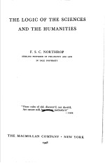 <em>THE</em> LOGIC OF <em>THE</em> SCIENCES AND <em>THE</em> HUMANITIES