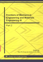 <em>FRONTIERS</em> OF MECHANICAL ENG<em>IN</em>EER<em>IN</em>G <em>AND</em> <em>MATERIALS</em> ENG<em>IN</em>EER<em>IN</em>G III PART 2
