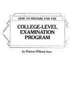 <em>HOW</em> <em>TO</em> PREPARE FOR <em>THE</em> COLLEGE-LEVEL EXAMINATION PROGRAM