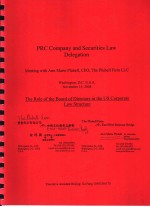 THE ROLE <em>OF</em> THE BOARD <em>OF</em> DIRECTORS <em>IN</em> THE US CORPORATE LAW <em>STRUCTURE</em>