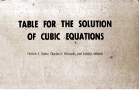 Table Fo<em>r</em> The Solution of Cubic Equations