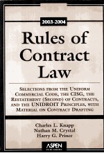 <em>RULES</em> <em>OF</em> CONTRACT LAW  SELECTIONS FROM THE UNIFORM COMMERCIAL CODE