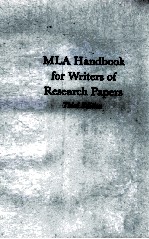 MLA handbook fo<em>r</em> w<em>r</em>ite<em>r</em>s of <em>r</em>esea<em>r</em>ch pape<em>r</em>s  3<em>r</em>d ed