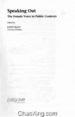 SPEAK<em>IN</em>G OUT  THEMALE VOICE <em>IN</em> PUBLIC CONTEXTS