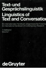 <em>Text</em>-und Gespr<em>a</em>chslinguistik Linguistics of <em>Text</em> <em>a</em>nd Convers<em>a</em>tion 1.H<em>a</em>lbb<em>a</em>nd Volume 1