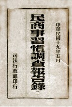 民商事习惯调查报告录  2