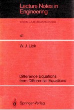LECTURE NOTES IN <em>ENGINEERING</em> EDITED BY C.A.BREBBIA AND S.A.ORSZAG 41 DIFFERENCE EQUATIONS FROM DIFFE