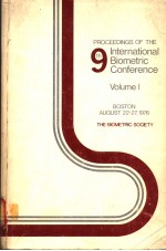 <em>PROCEEDINGS</em> <em>OF</em> THE 9TH <em>INTERNATI<em>ON</em>AL</em> BIOMETRIC <em>C<em>ON</em>FERENCE</em>  <em>VOLUME</em> <em>1</em>