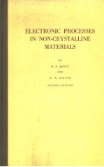 ELECTRO<em>N</em>IC PROCESSES I<em>N</em> <em>N</em>O<em>N</em>-CRYSTALLI<em>N</em>E MATERIALS  SECO<em>N</em>D EDITIO<em>N</em>