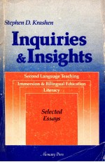 INQUIRIES & INSIGHTS SE<em>C</em>OND LANGUAGE TEA<em>C</em>HING IMMERSION & BILINGUAL EDU<em>C</em>ATION LITERA<em>C</em>Y