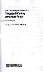 THE CAMBRIDGE <em>INTRODUCTION</em> TO TWENTIETH-CENTURY AMERICAN POETRY