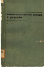 MULTIVARIAT<em>E</em> STATISTICAL ANALYSIS IN G<em>E</em>OGRA<<em>e</em>m>P</<em>e</em>m>HY