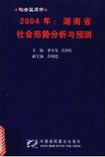 社会蓝皮书  2004年：湖南省社会形势分析与预测