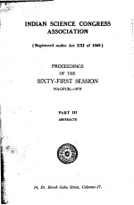PROCEEDINGS OF <em>THE</em> SIXTY-FIRST SESSION  PART 3:ABSTRACTS