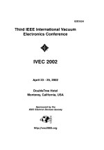 THIRD IEEE INTERNATIONAL VACUUM <em>ELECTRONICS</em> CONFERENCE IVEC 2002