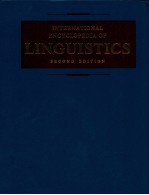 <em>IN</em>TERNATIONAL ENCYCLOPEDIA <em>OF</em> L<em>IN</em>GUISTICS <em>VOLUME</em> 4