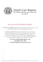 <em>Lloyd</em>'s law reports 2016 volume 1