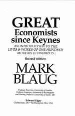 GREAT ECONOMISTS SINCE KEYNES AN <em>INTRODUCTION</em> TO THE LIVES AND WORKS OF ONE HUNDRED MODERN ECONOMIST