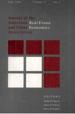 JOURNAL OF THE AMERICAN REAL ESTATE AND URBAN ECONOMICS ASSOCIATION:FALL 199<em>3</em> VOLUME 21 NO.<em>3</em>
