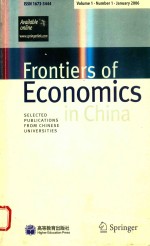 Frontiers <em>of</em> economics <em>in</em> Ch<em>in</em>a