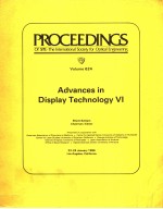 PROCEEDINGS OF SPIE-THE INTERNATIONAL SOCIETY FOR OPTICAL <em>ENGINEERING</em>  VOLUME 624 ADVANCES IN DISPLA