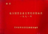 地方国营企业主要经济指标表  1971年