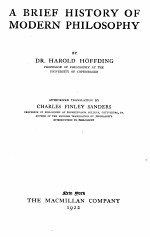 a brief history <em>of</em> modern philosophy